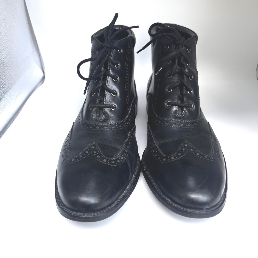 Cole Haan Wingtip Boots Mens 11.5 M Black Leather Dress Brogue Lace Up - Picture 2 of 10